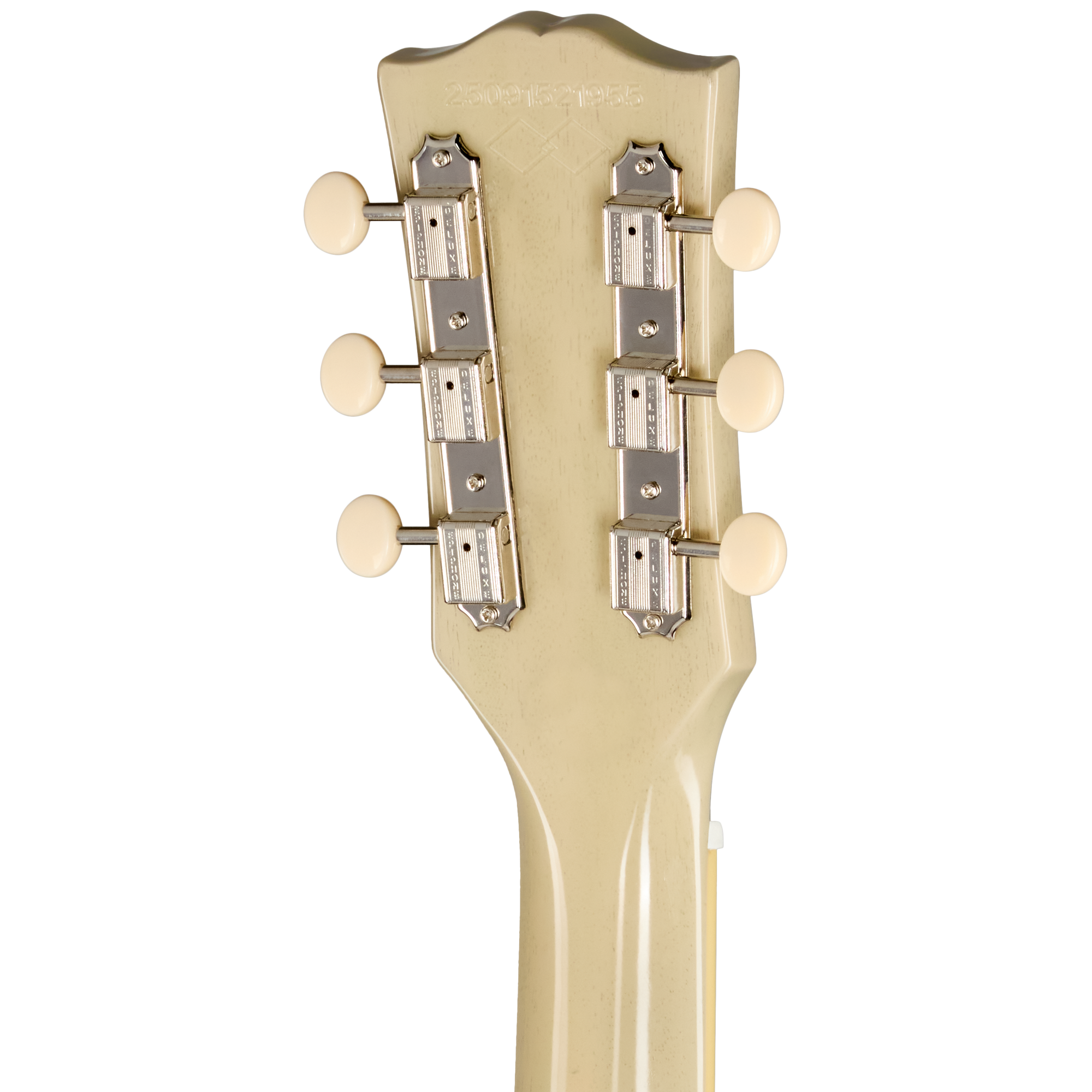 Gitarrenmechaniken, Gitarrenkopfplatte, Cremefarben, Sechs Saiten, Metallbeschläge